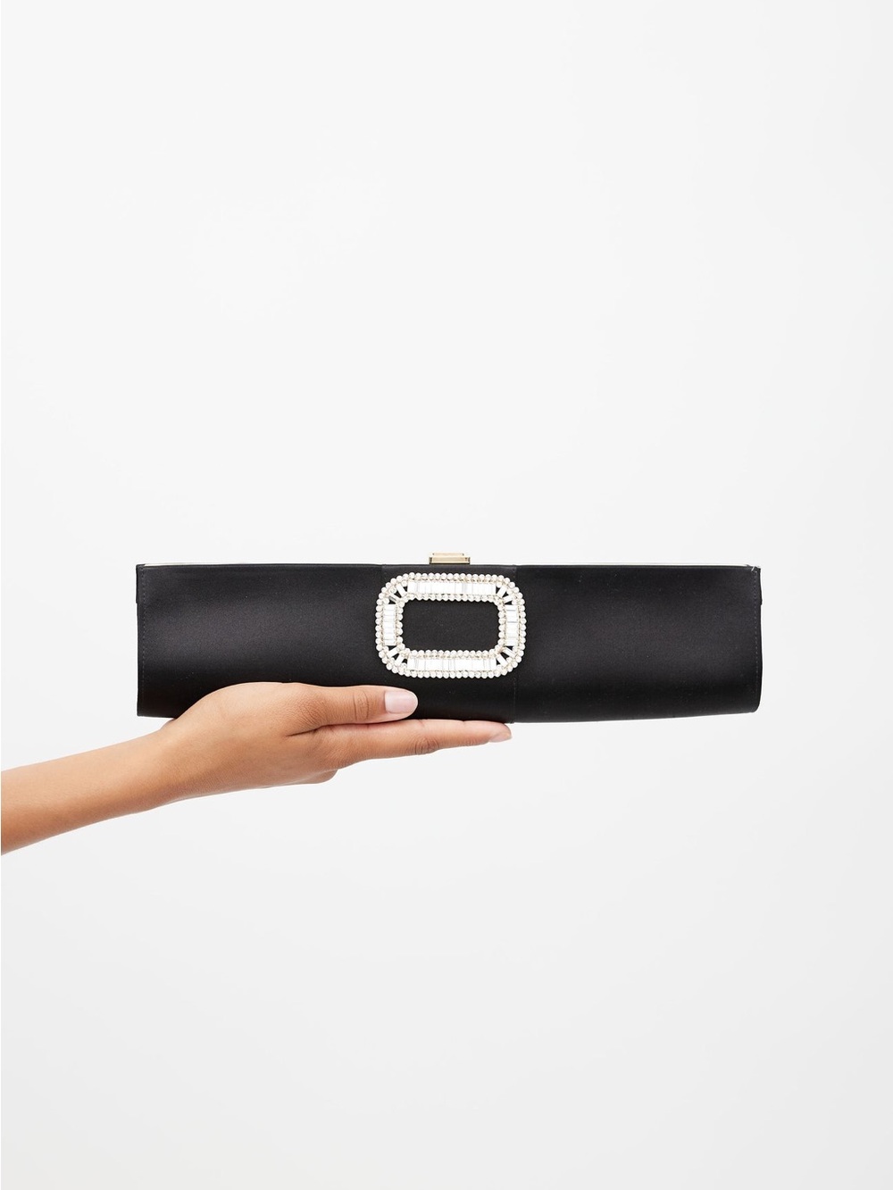 Roger Vivier Pilgrim Tube Clutch in Black